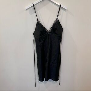 Apt 9 Intimates Black Slip Dress Goth Lace Sequins Womens Small Whimsical Fairy